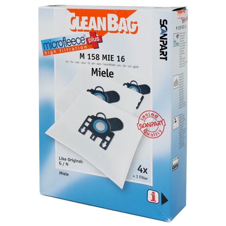 Cleanbag Stofzuigerzakken Microfleece Type G/H/N - Set van 4