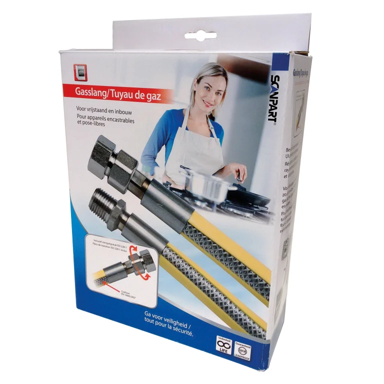 Scanpart Gasslang 1/2 inch RVS PVC 100 cm - 1 stuk