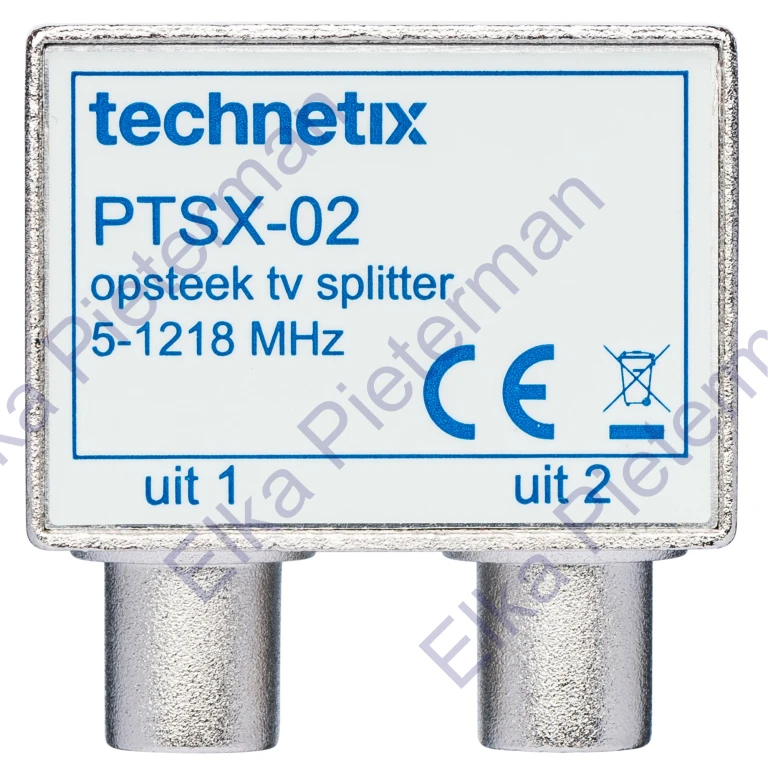 TECHNETIX Coax Splitter Zwart 9,5mm (F)-2x9,5mm (M) 1 stuk