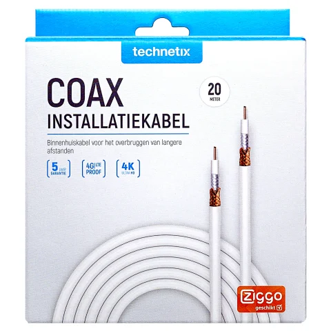 coaxkabel in doos wit 20m - 11200610