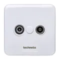 tweegats wandcontactdoos radio/TV - 11200200