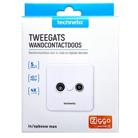 tweegats wandcontactdoos radio/TV - 11200200