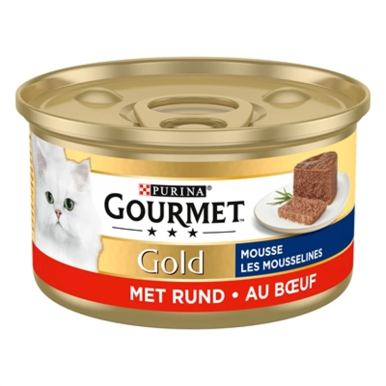 Gourmet Gold Kat Natvoer Fijne Mousse Rund - 24 blikjes