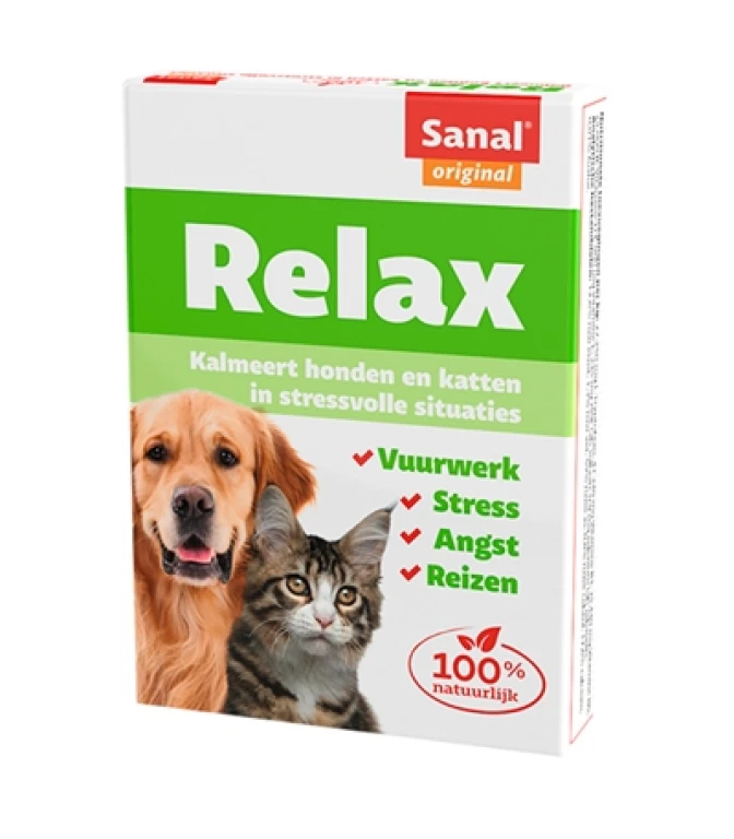 Sanal Dog & Cat Relax Kalmeringstabletten - 1 stuk (15 tabletten)