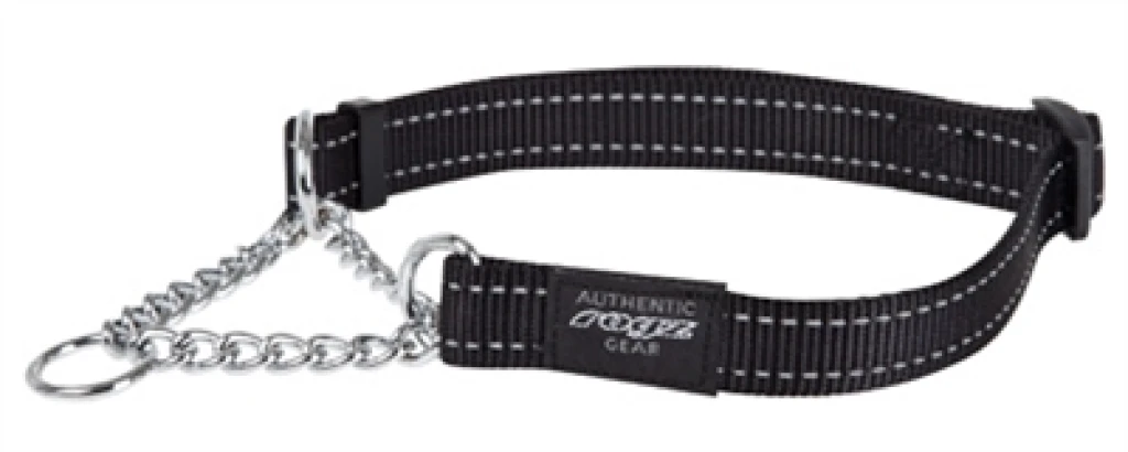 Rogz For Dogs Fanbelt Halfslip Hondenhalsband - Zwart - 37-56 cm