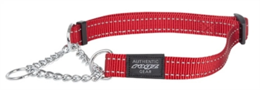 Rogz For Dogs Fanbelt Halfslip Hondenhalsband Rood 20 mm, 37-56 cm (1 stuk)