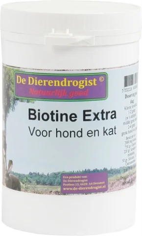 Dierendrogist Biotine Poeder+Kruiden Voor Hond En Kat 200 Gr