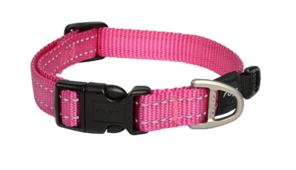 Rogz For Dogs Snake Hondenhalsband Roze 1,6 x 26-40 cm - 1 stuk