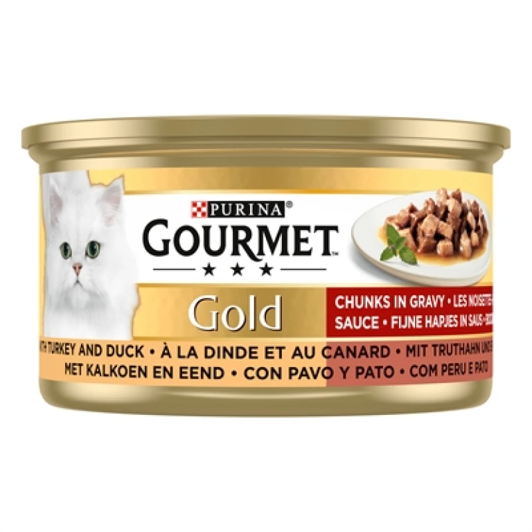 Gourmet Gold Kat Natvoer Fijne Hapjes Kalkoen/Eend - set van 24
