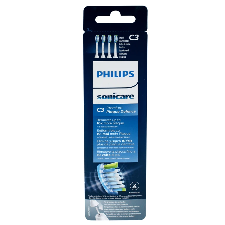 Philips Opzetborstels Sonicare C3 Premium Plaque Defence Wit 4 stuks