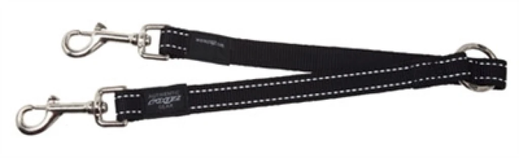 Rogz For Dogs Fanbelt Splitter Hondenriem Zwart - 33cm x 20mm
