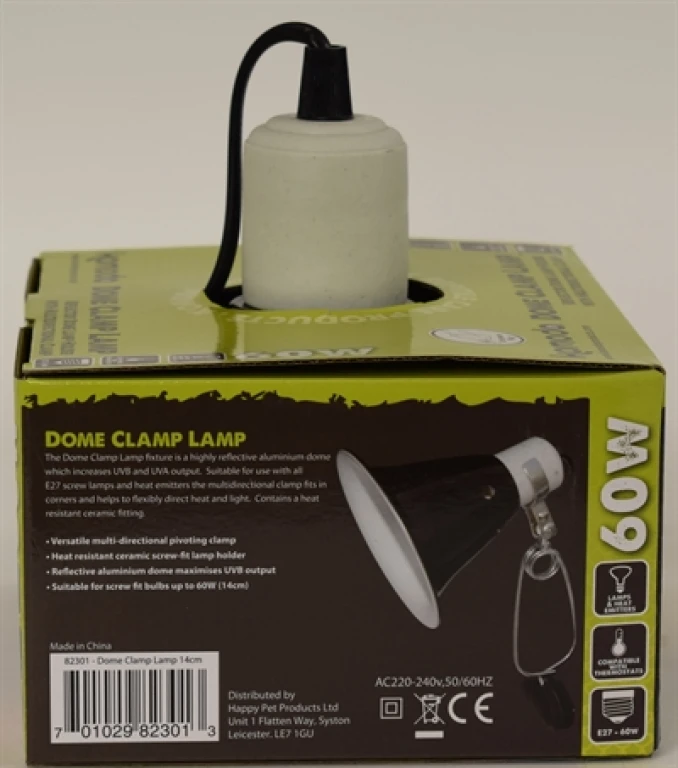 Komodo Black Dome Clamp Lamp Fitting 14 cm - 1 stuk