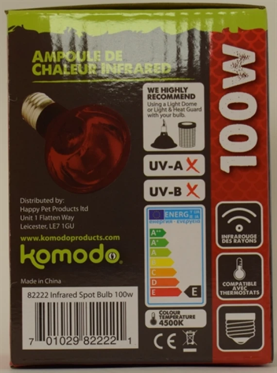Komodo Infrarood Warmtelamp E27 100 Watt - 1 stuk