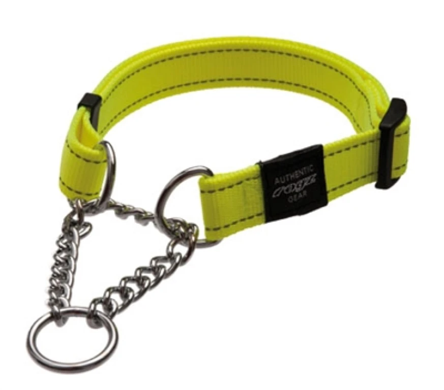 Rogz For Dogs Fanbelt Halfslip Hondenhalsband Geel 34-56 cm - 1 stuk