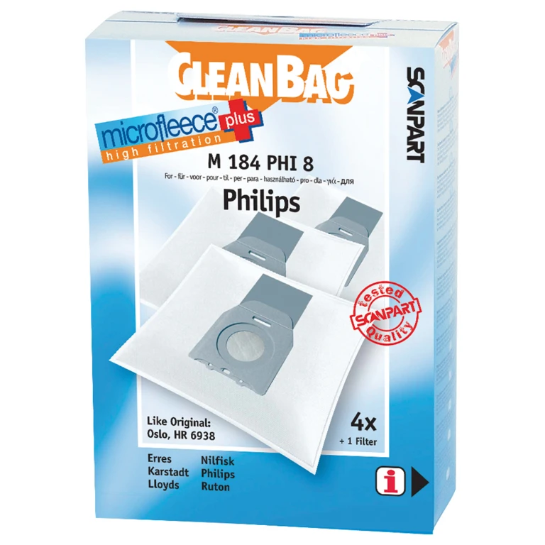 Cleanbag Stofzuigerzakken Microfleece+ Oslo HR6938 - set van 4