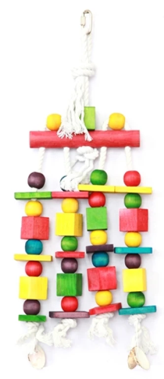 Happy Pet Block N Beads vogel speelgoed voor papegaaien - 1 stuk
