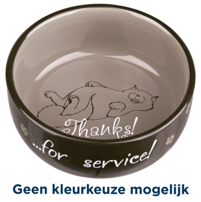 Trixie keramische voerbak Thanks For Service 15 cm - 1 stuk
