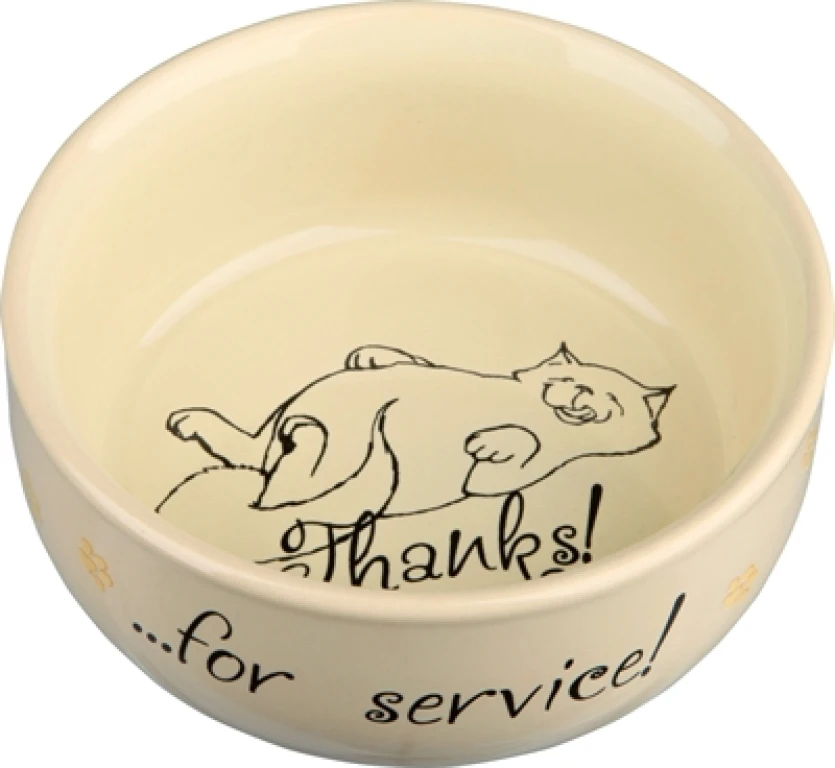 Trixie keramische voerbak Thanks For Service 15 cm - 1 stuk