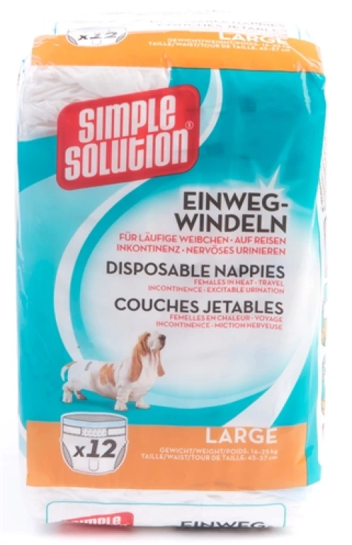 Simple Solution Wegwerp Hondenluiers Large 45-57 cm - set van 12 stuk