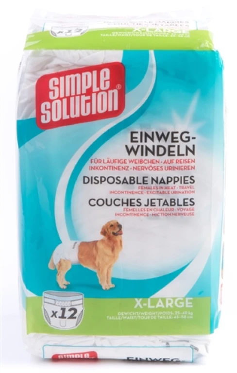 Simple Solution Wegwerp Hondenluiers XL 45-58 cm - set van 12 stuk