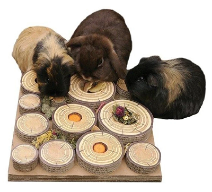 Rosewood Maze-A-Log Treat Challenge Speelgoed voor Konijnen, 1 stuk