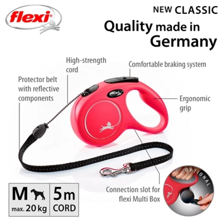 Flexi Classic Cord Rollijn Rood M - 5 meter (1 stuk)