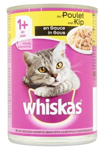 Whiskas - Adult Brokjes in Saus Kip - 400 gram - 12 Blikken