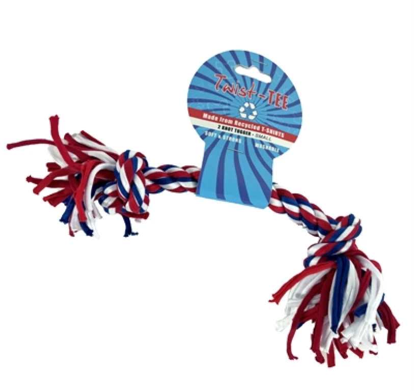 Happy Pet Twist-Tee 2 Knoop Tugger Hondenspeelgoed - S - 1 stuk