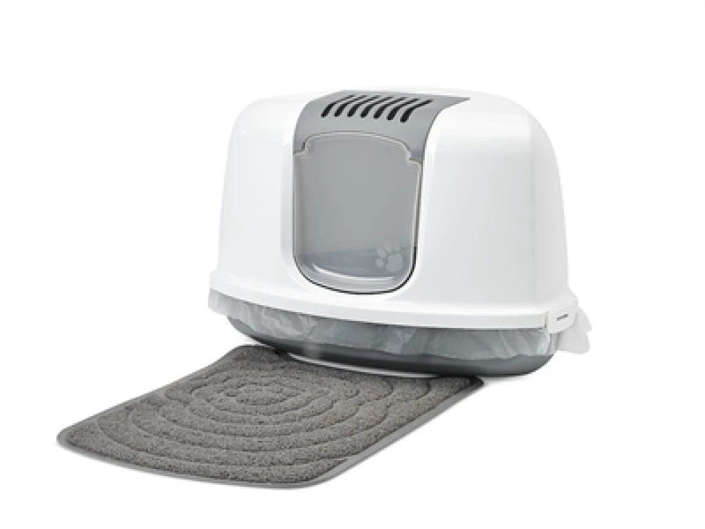 Savic Hoek Kattenbak Nestor Grijs/Wit 58.5x45.5x40 cm - 1 stuk