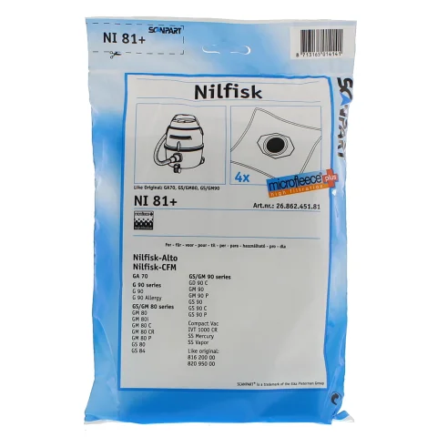 Scanpart universele stofzuigerzakken fleece Nilfisk - 81620000