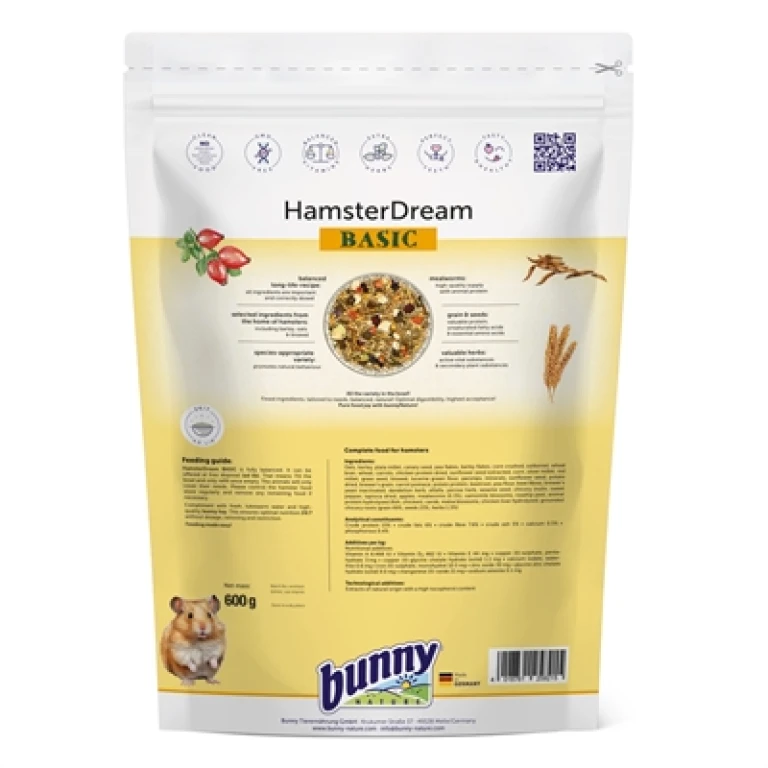 Bunny Nature Hamsterdroom Basic compleet voer voor hamster - 600 g