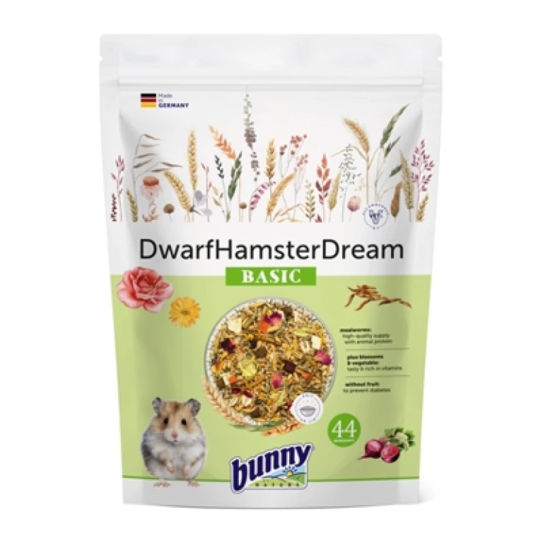 Bunny Nature Dwerghamsterdroom Basic Compleet Voer - 600 g (1 stuk)