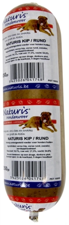 Naturis Hond Natvoer Kip/Rund 650 gr - 1 stuk