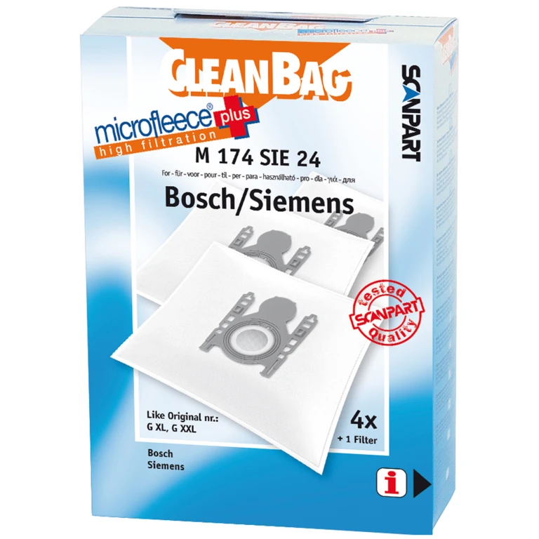 Cleanbag Stofzuigerzakken Microfleece Type G XL / G XXL / G ALL - Set van 4