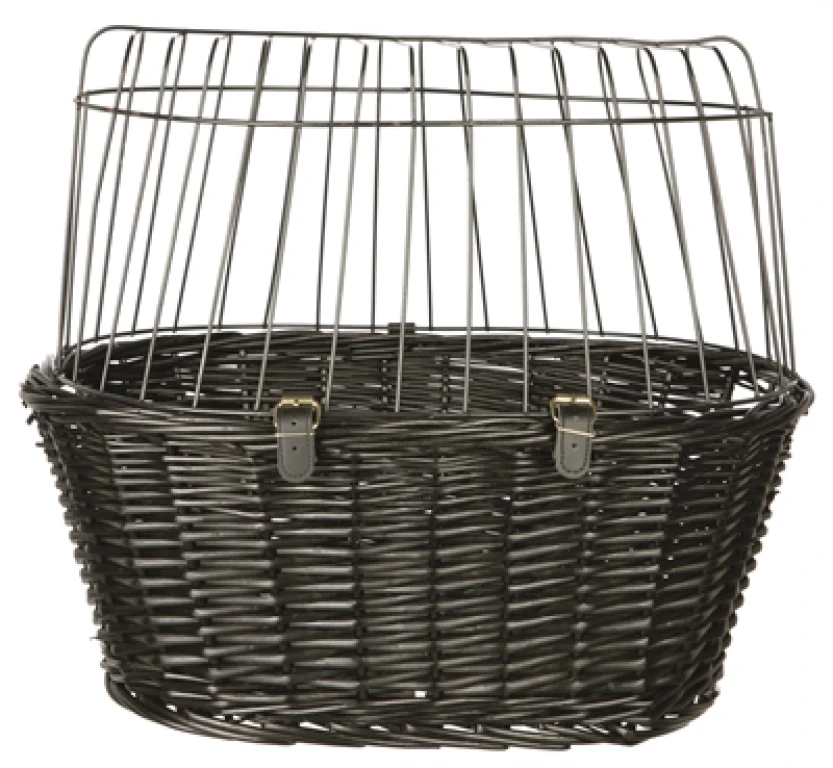 Hond fiets mand wilgentakken zwart 50x35x41 cm