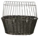 Hond fiets mand wilgentakken zwart 50x35x41 cm