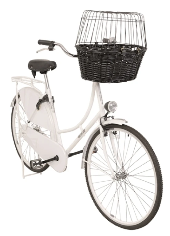 Hond fiets mand wilgentakken zwart 50x35x41 cm
