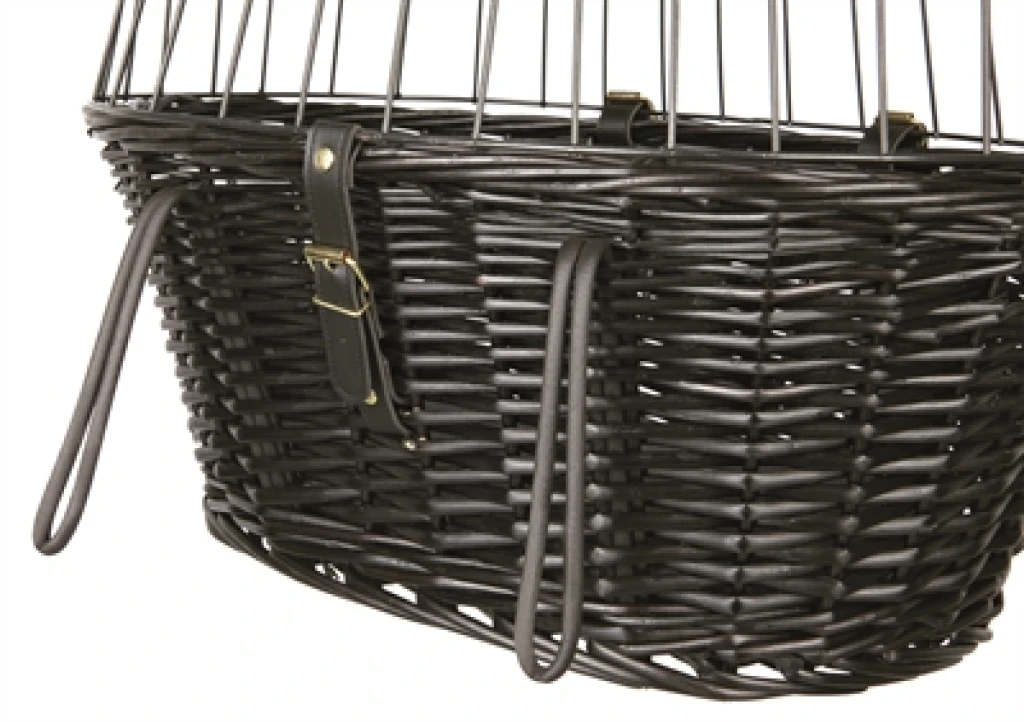 Hond fiets mand wilgentakken zwart 50x35x41 cm