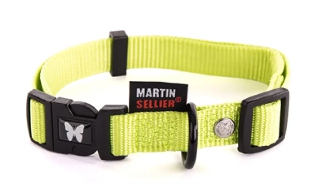 Martin Sellier Halsband Nylon Groen Verstelbaar 10 Mmx20-30 Cm