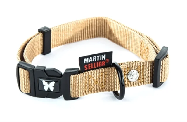 Martin Sellier Halsband Nylon Beige Verstelbaar 16 Mmx30-45 Cm