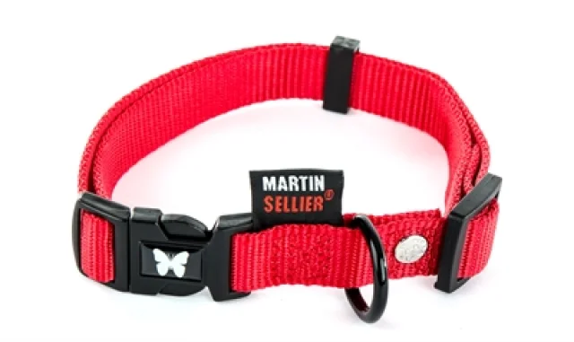 Martin Sellier Halsband Nylon Rood Verstelbaar 25 Mmx45-65 Cm