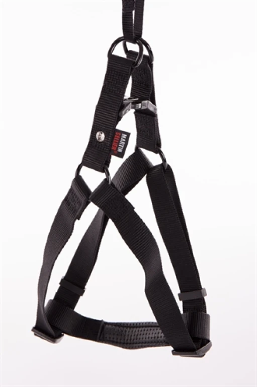 Martin Sellier Instap Hondentuig Nylon Zwart 20 mm x 50-70 cm - 1 stuk