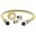 gasslang aansluitset 1/2" 75cm RVS flex PVC (NL)