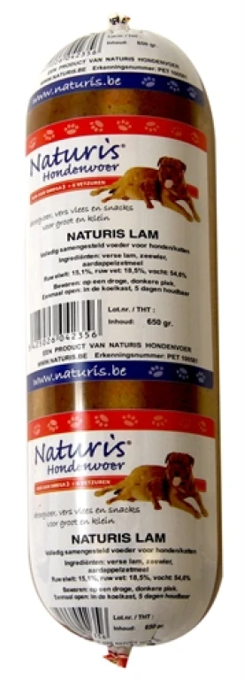 Naturis Hond Natvoer Lam 650 gr - 1 stuk