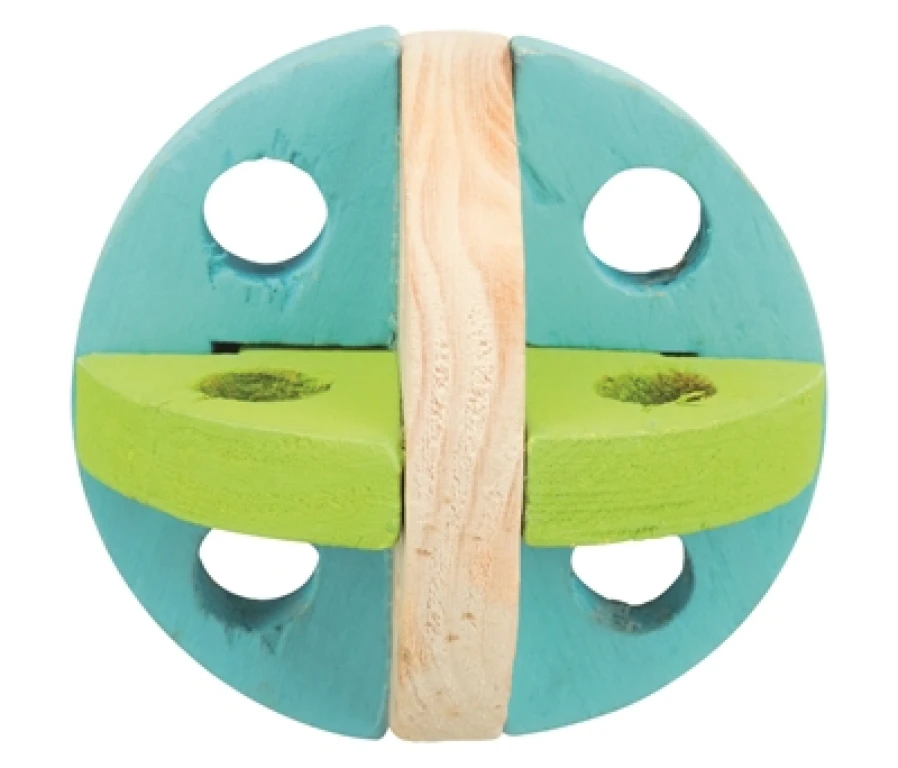 Trixie Speel en Snackbal van Hout voor Knaagdieren - 8 cm - 1 stuk