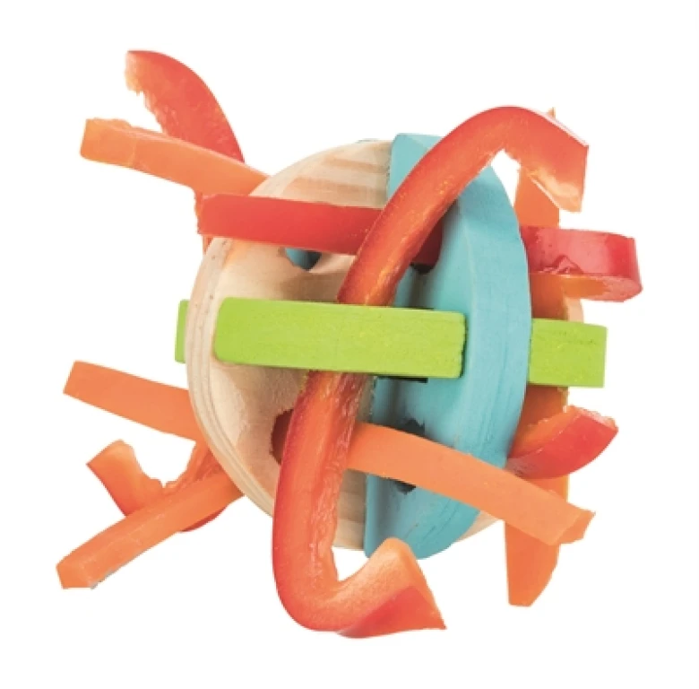 Trixie Speel en Snackbal van Hout voor Knaagdieren - 8 cm - 1 stuk