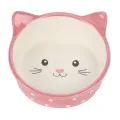 Happy Pet - Voerbak kat - Polka - Roze/Creme - 300 ml