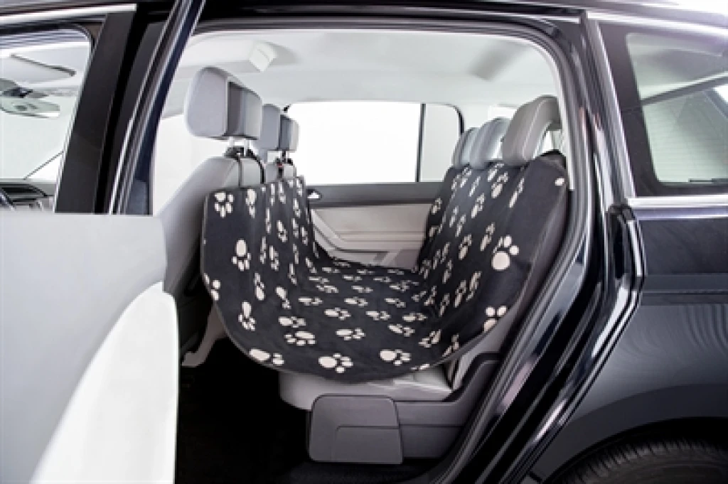 Trixie Hond Auto Beschermhoes Pootprint Zwart/Beige 145x140 cm - 1 stuk