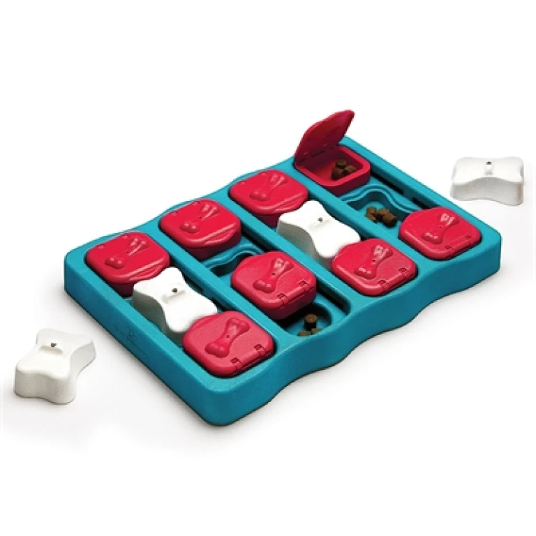 Nina Ottosson Dog Brick Hondenpuzzel Turquoise/Rood - 1 stuk