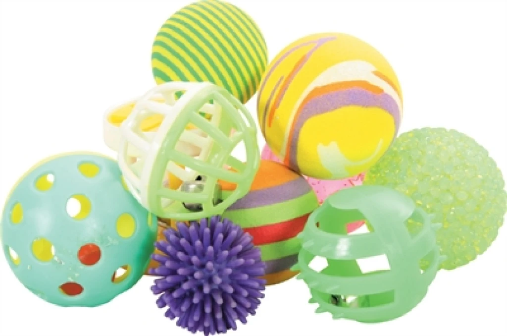 Zolux Kattenspeelgoed Balletjes Set van 10 - Groen - 4 cm